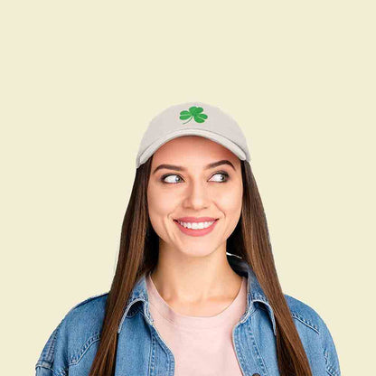 Dalix Shamrock Embroidered Dad Hat Cotton Baseball Cap Women in Light Blue