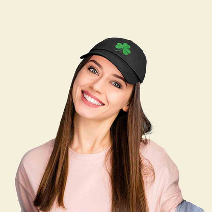 Dalix Shamrock Embroidered Dad Hat Cotton Baseball Cap Women in Dark Green