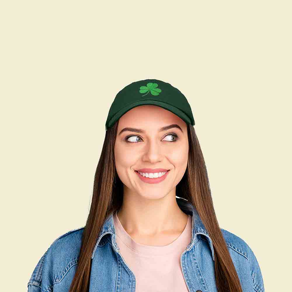 Dalix Shamrock Embroidered Dad Hat Cotton Baseball Cap Women in Orange
