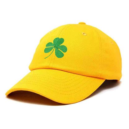 Dalix Shamrock Embroidered Dad Hat Cotton Baseball Cap Women in Washed Black