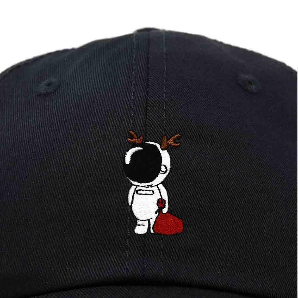 Dalix Christmas Space Rudolph Astronaut Dad Hat Embroidered Baseball Cap Womens in Black