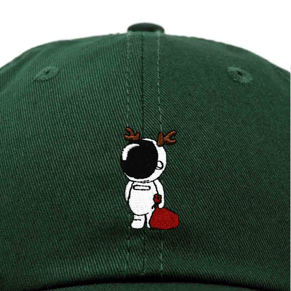 Dalix Christmas Space Rudolph Astronaut Dad Hat Embroidered Baseball Cap Womens in Navy Blue