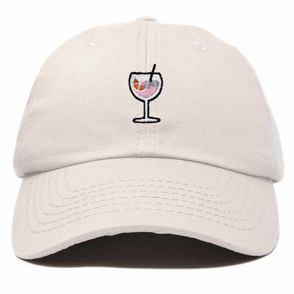 Dalix Spritz Cocktail Embroidered Cap Cotton Baseball Cute Cool Dad Hat Womens in Beige