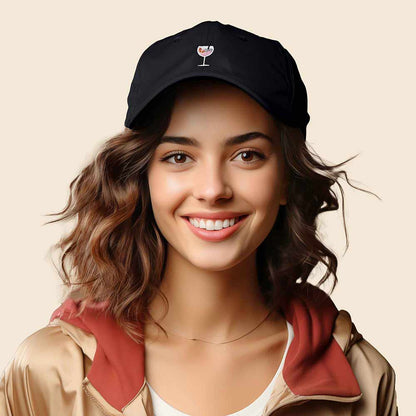 Dalix Spritz Cocktail Embroidered Cap Cotton Baseball Cute Cool Dad Hat Womens in Black