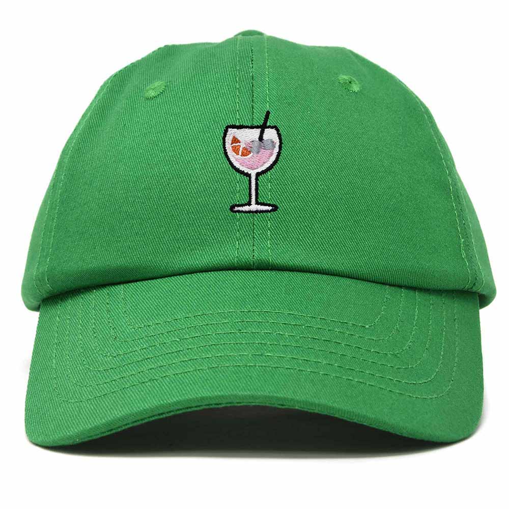 Dalix Spritz Cocktail Embroidered Cap Cotton Baseball Cute Cool Dad Hat Womens in Kelly Green