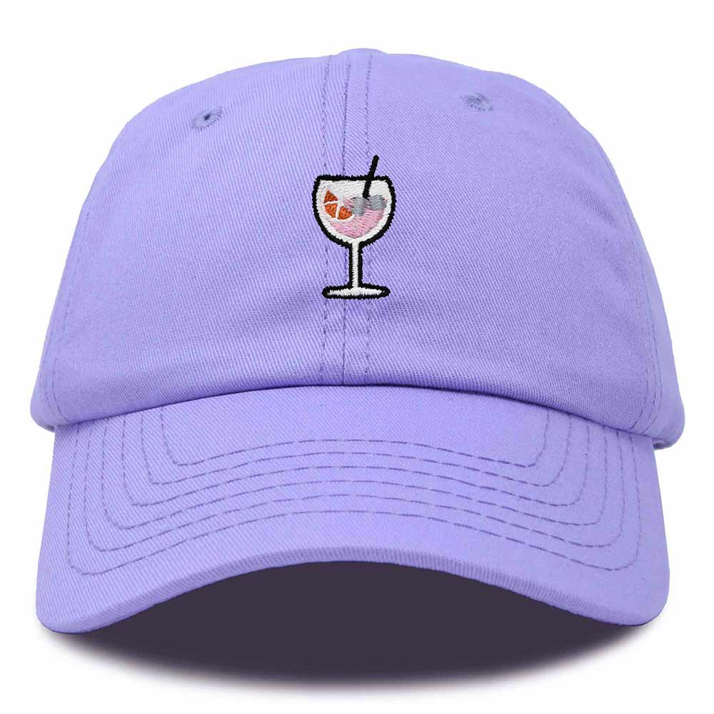 Dalix Spritz Cocktail Embroidered Cap Cotton Baseball Cute Cool Dad Hat Womens in Lavender