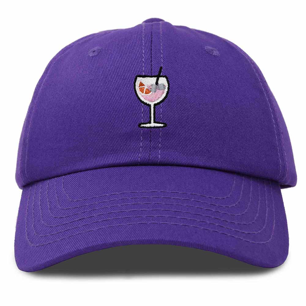 Dalix Spritz Cocktail Embroidered Cap Cotton Baseball Cute Cool Dad Hat Womens in Purple