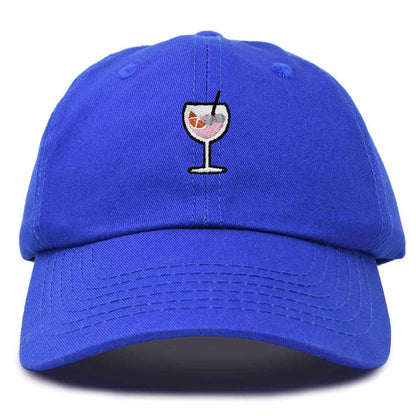Dalix Spritz Cocktail Embroidered Cap Cotton Baseball Cute Cool Dad Hat Womens in Royal Blue