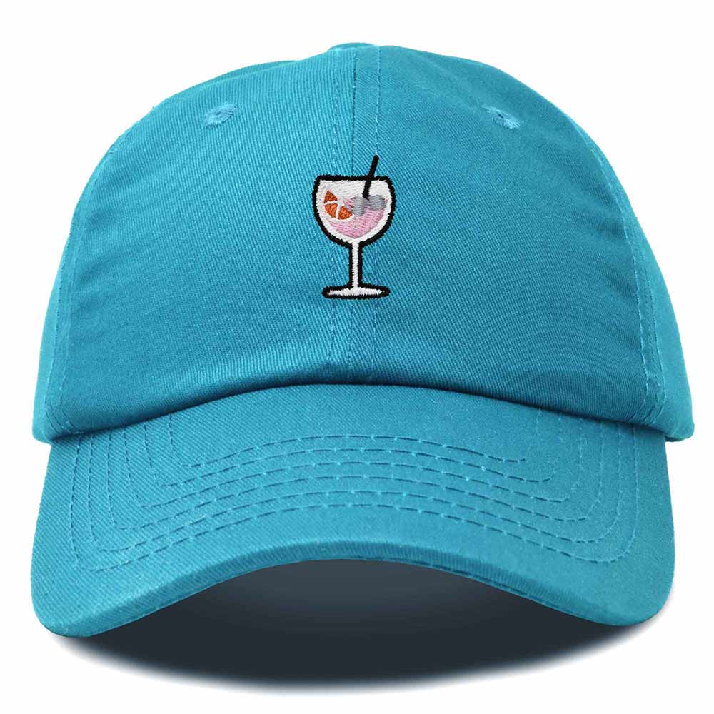 Dalix Spritz Cocktail Embroidered Cap Cotton Baseball Cute Cool Dad Hat Womens in Teal