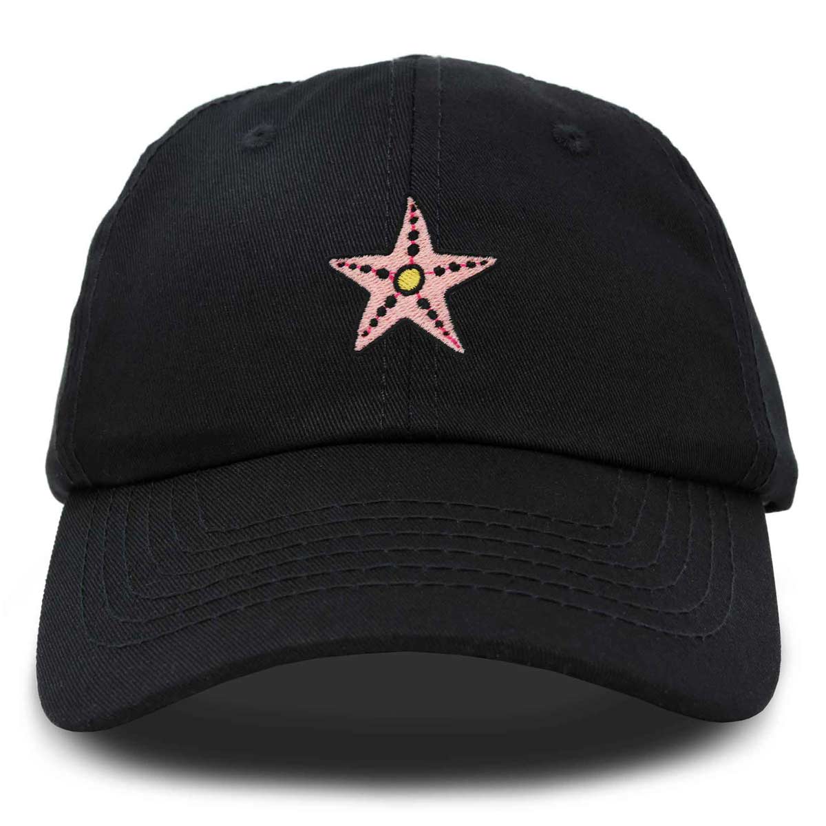 Dalix Starfish Cotton Dad Cap Embroidered Baseball Hat in Beige