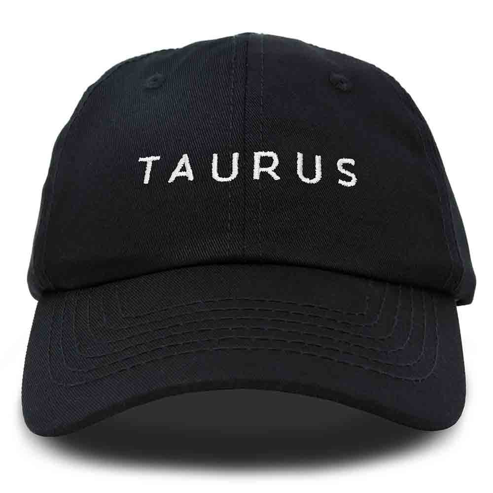 Dalix Taurus Dad Hat Embroidered Zodiac Astrology Cotton Baseball Cap in Beige