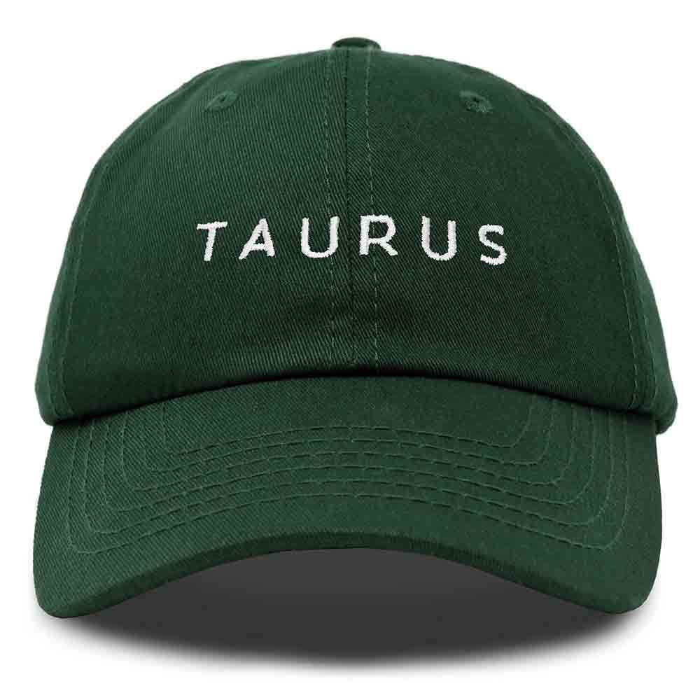Dalix Taurus Dad Hat Embroidered Zodiac Astrology Cotton Baseball Cap in Yellow