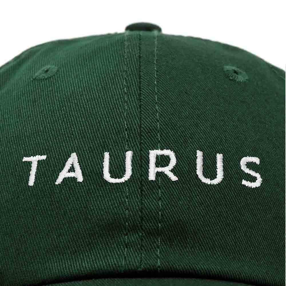 Dalix Taurus Dad Hat Embroidered Zodiac Astrology Cotton Baseball Cap in Navy Blue