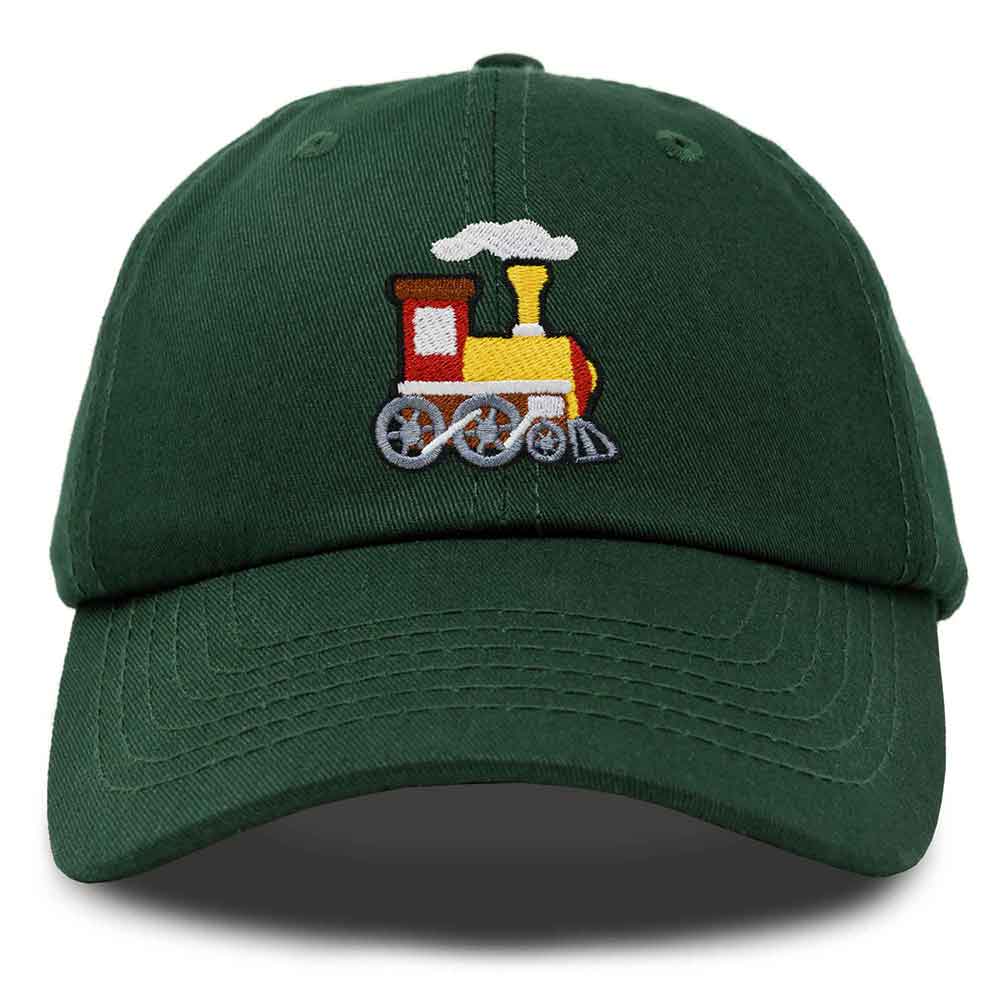 Dalix Train Embroidered Dad Cap Cotton Baseball Hat Mens in Yellow