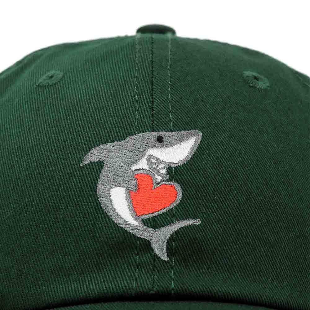 Dalix Huggy Shark Embroidered Dad Cap Cotton Baseball Hat Women in Navy Blue