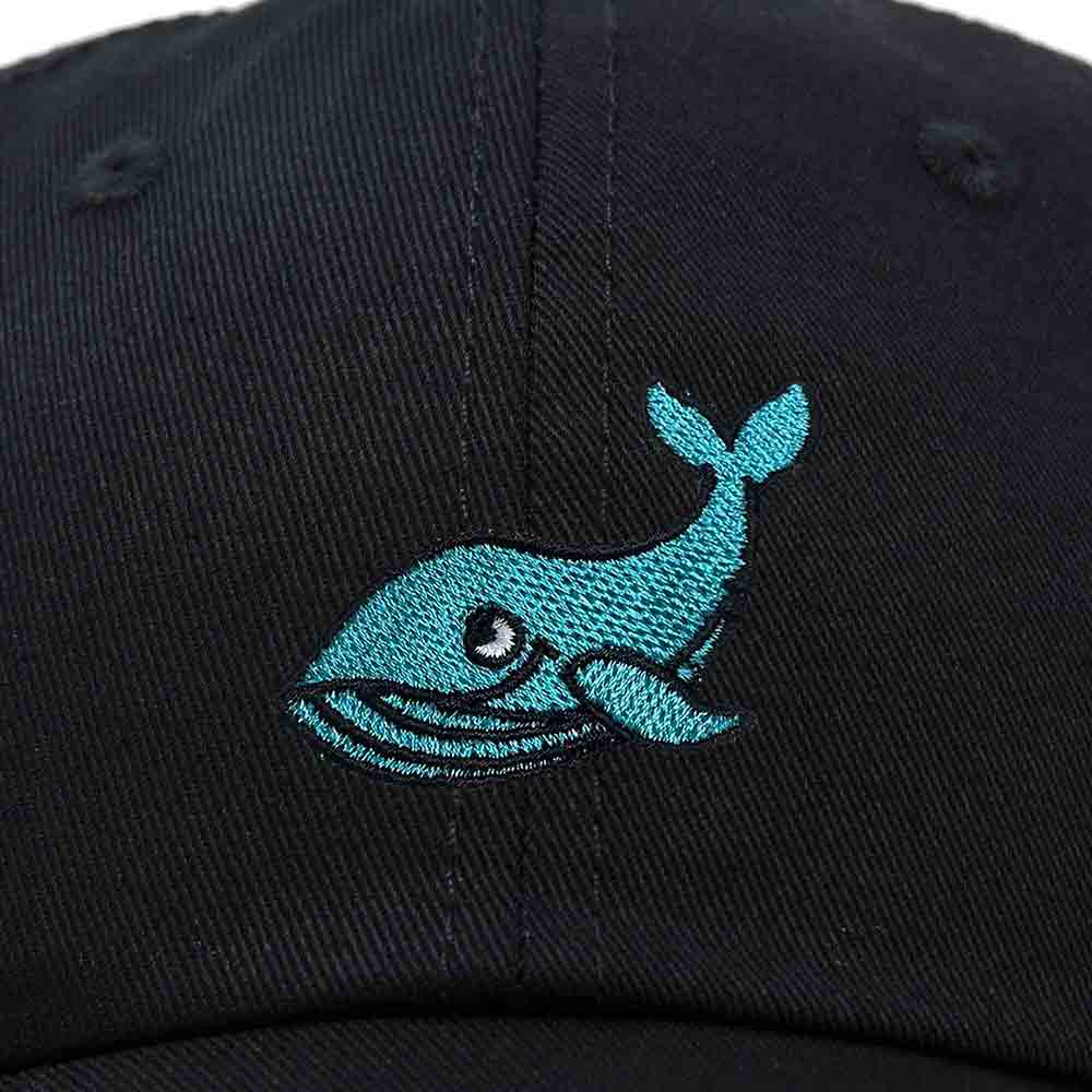 Dalix Whale Embroidered Dad Hat Cotton Baseball Cap Women in Black