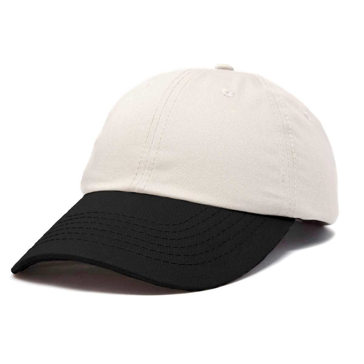 Dalix Two Tone Snapback Hat Adjustable Cotton Dad Cap Men  in Cream Black