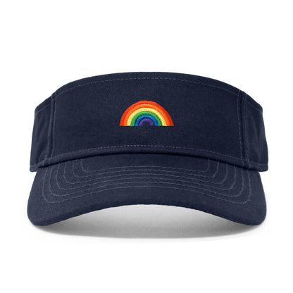 Dalix Rainbow Embroidered Visor Hat Adjustable Cotton Men Women Classic in Black