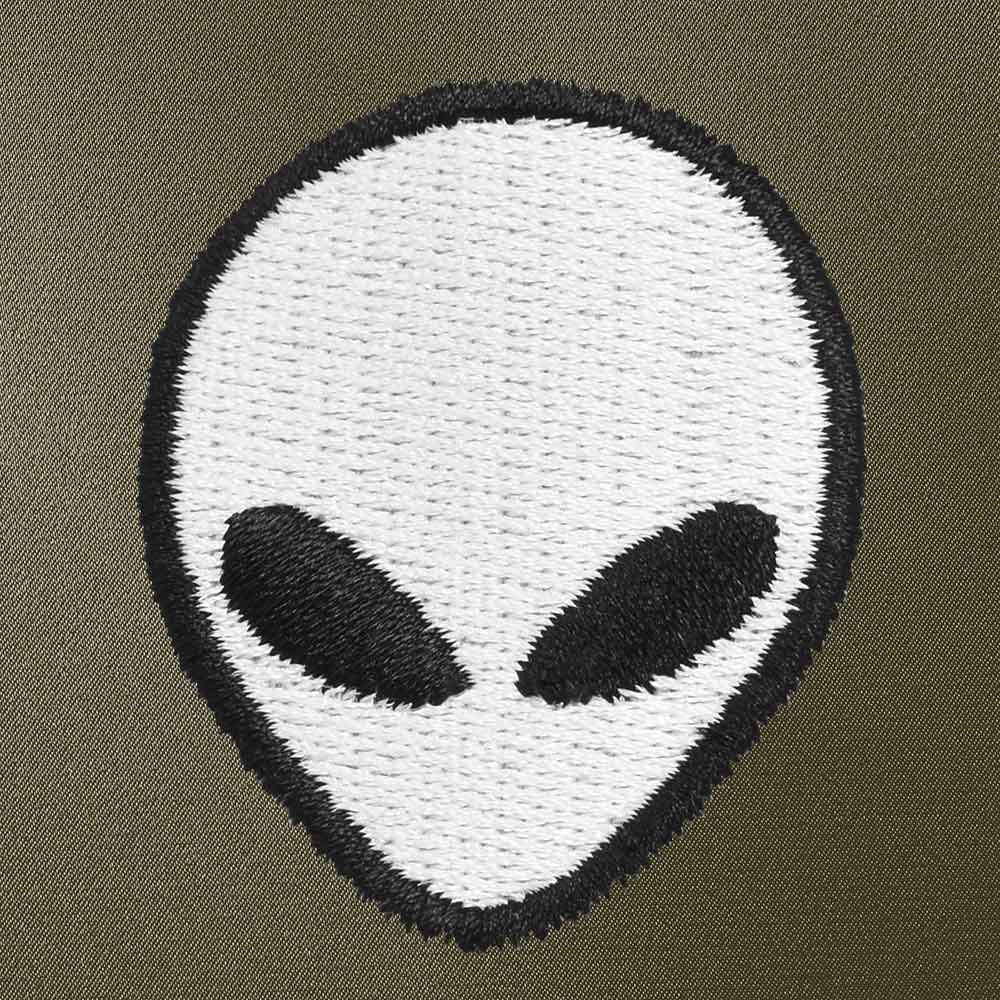 Dalix Alien Embroidered Bomber Jacket Lightweight Zip Windbreaker Mens in Army 2XL XX-Large