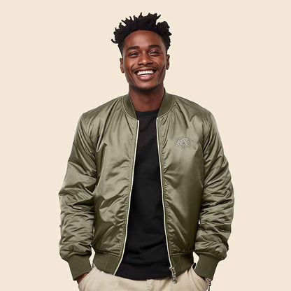 Dalix UFO Embroidered Bomber Jacket Lightweight Zip Windbreaker Mens in Army 2XL XX-Large