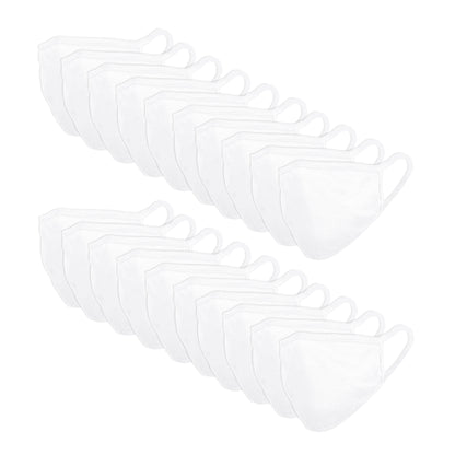 DALIX 20 Pack Premium Cotton Mask Reuseable Washable Made in USA (Black, White)