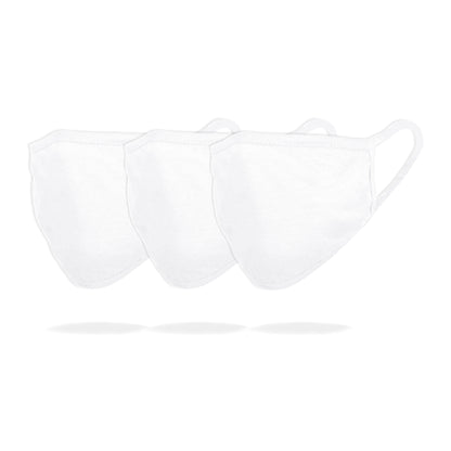 DALIX 3 Pack Premium Cotton Mask Reuseable Washable Made in USA (Black, White)