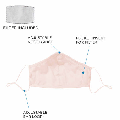 Dalix Skin Tone Cloth Face Mask 3 Layer Filter Pocket Nose Piece