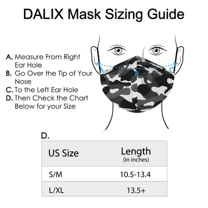 Dalix  Camo Cloth Face Mask Adjustable Nose Piece Reuseable Washable Made in USA