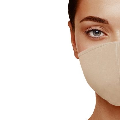 Dalix Skin Tone Cloth Face Mask 3 Layer Filter Pocket Nose Piece