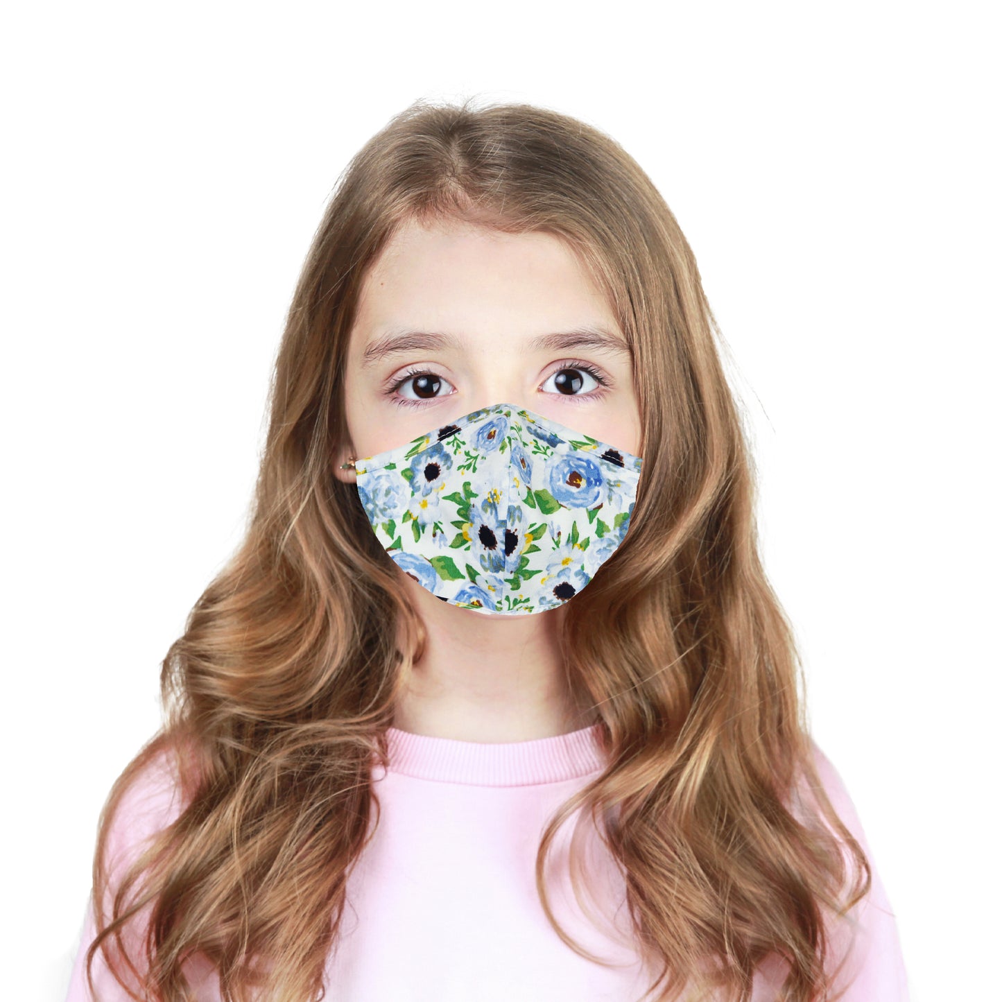 Dalix Youth Floral Cloth Face Mask Reuseable Washable Made in USA - XXS-XS Size