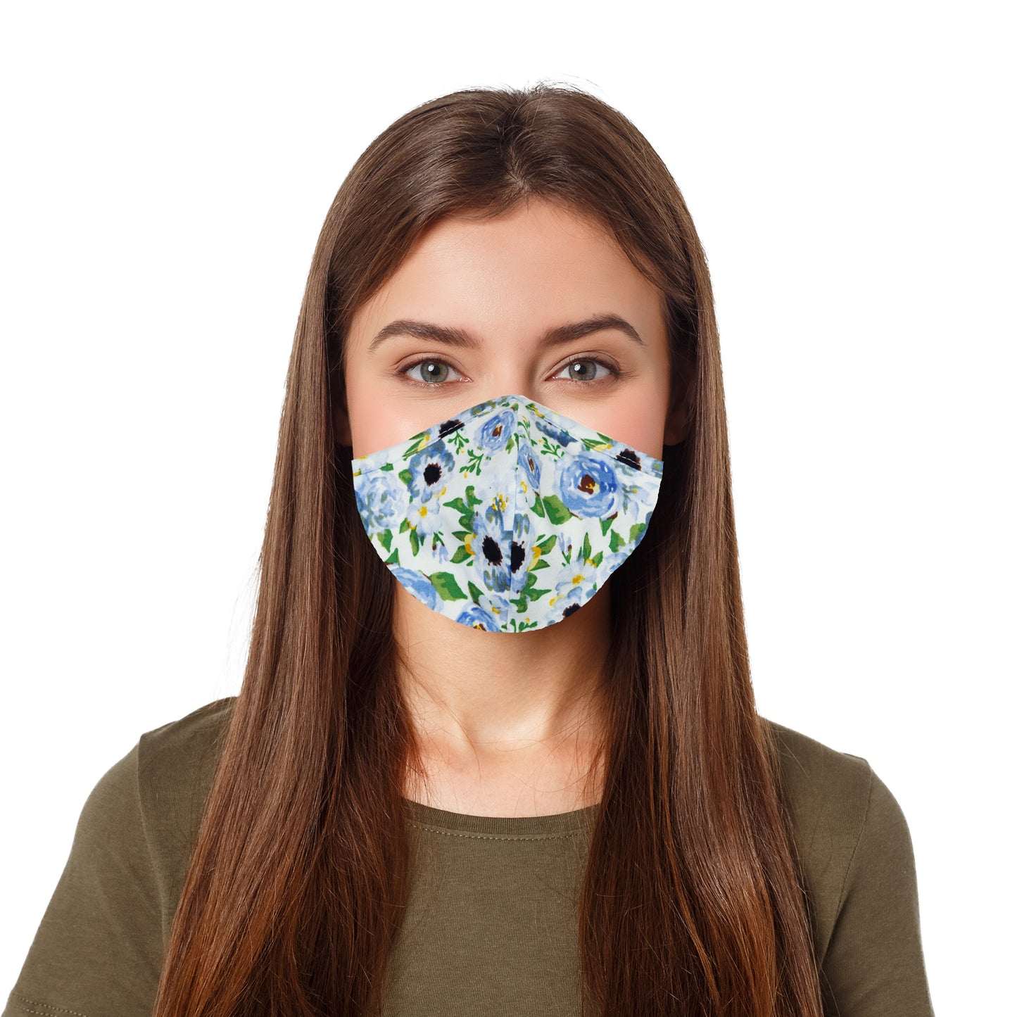 Dalix Floral Cloth Face Mask Adjustable Nose Piece Reuseable Washable Made in USA