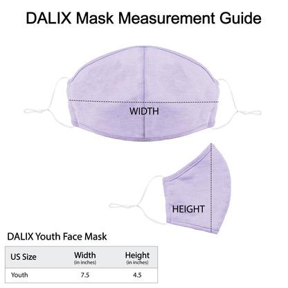 Dalix Kids Cotton Face Mask Reuseable Washable Made in USA - XXS-XS Size