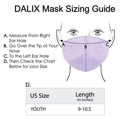 Dalix Kids Cotton Face Mask Reuseable Washable Made in USA - XXS-XS Size