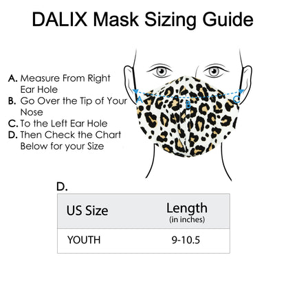 Dalix Youth Leopard Cloth Face Mask Reusable Washable Made in USA - XXS-XS Size