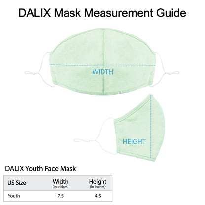 Dalix Kids Cotton Face Mask Reuseable Washable Made in USA - XXS-XS Size