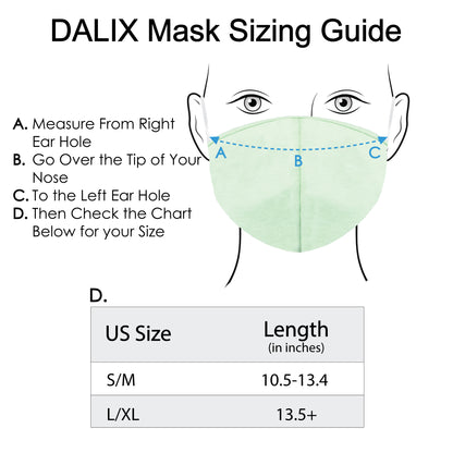Dalix Cloth Face Mask Reuseable Washable Made in USA - S-M , L-XL Size