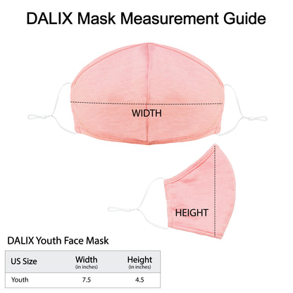 Dalix Kids Cotton Face Mask Reuseable Washable Made in USA - XXS-XS Size
