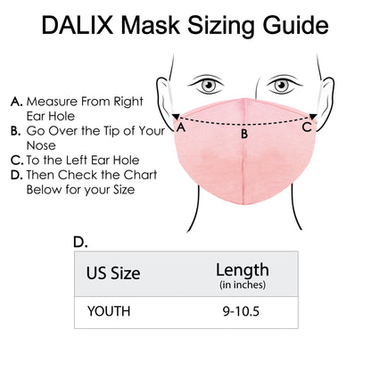 Dalix Kids Cotton Face Mask Reuseable Washable Made in USA - XXS-XS Size