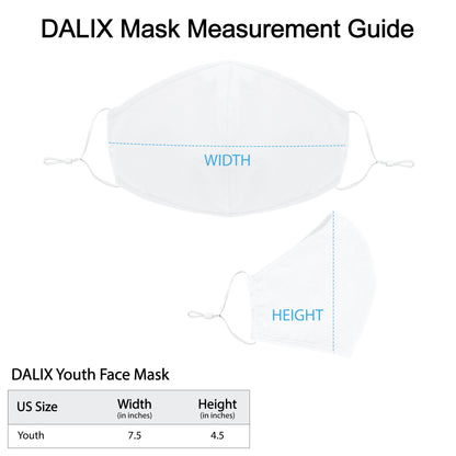 Dalix Kids Cotton Face Mask Reuseable Washable Made in USA - XXS-XS Size
