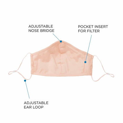 Dalix Skin Tone Cloth Face Mask 3 Layer Filter Pocket Nose Piece (3-Pack)