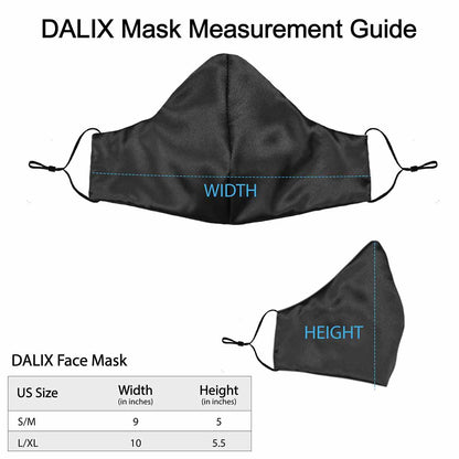 Dalix Exclusive Charmeuse Satin 3 Layer Face Mask Made in USA