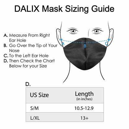 Dalix Exclusive Charmeuse Satin 3 Layer Face Mask Made in USA