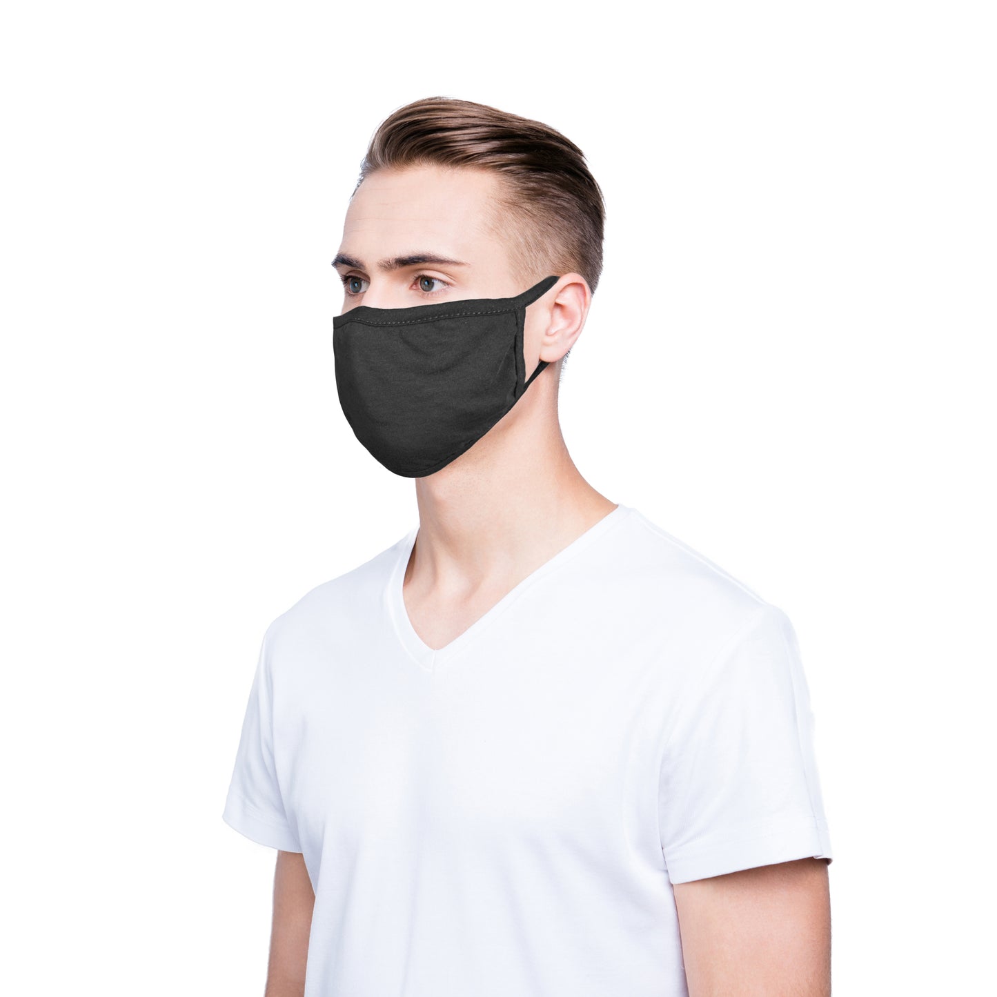 DALIX 5 Pack Premium Cotton Mask Reuseable Washable Made in USA (Black, White)
