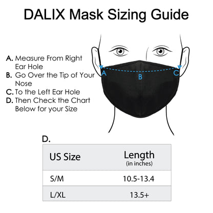 DALIX Cloth Face Mask Reuseable Washable Made in USA - S-M, L-XL Size (20 Pack)