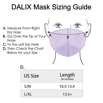Dalix  Cloth Face Mask Reuseable Washable Made in USA - S-M , L-XL Size (3 Pack)