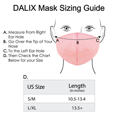 Dalix  Cloth Face Mask Reuseable Washable Made in USA - S-M , L-XL Size (3 Pack)