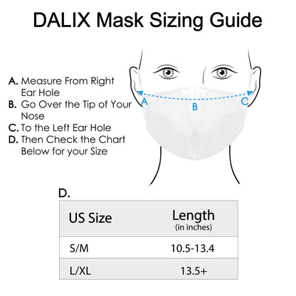 DALIX Cloth Face Mask Reuseable Washable Made in USA - S-M, L-XL Size (20 Pack)