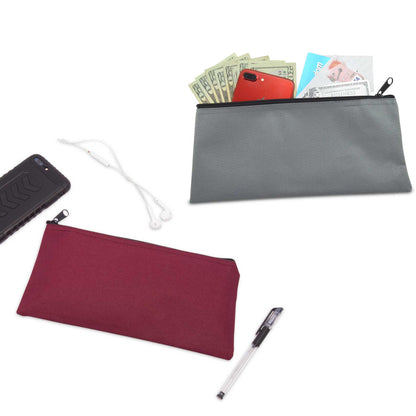 DALIX Zippered Money Pouch Bank Bag Pencil Marker Bags Assorted Colors 24 Pack