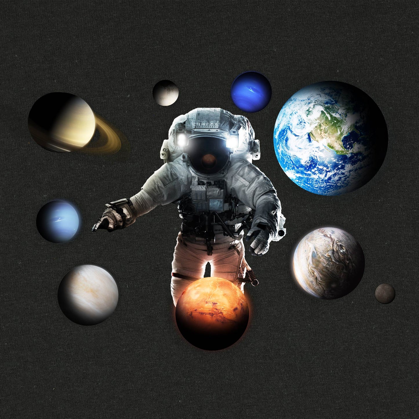 Dalix Planets Graphic T-Shirt