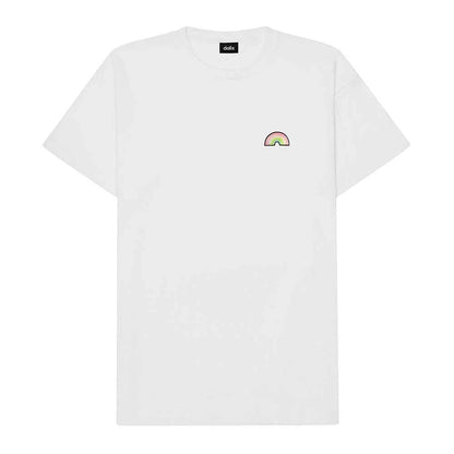 Dalix Rainbow (Glow in the Dark) Embroidered Relaxed Heavy Soft Cotton T Shirt Mens in Dark Gray S Small